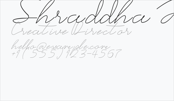 Shraddha Kapoor Business Card