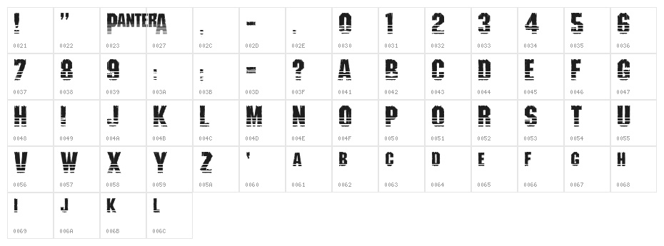 Shredded Ventilated Character Map