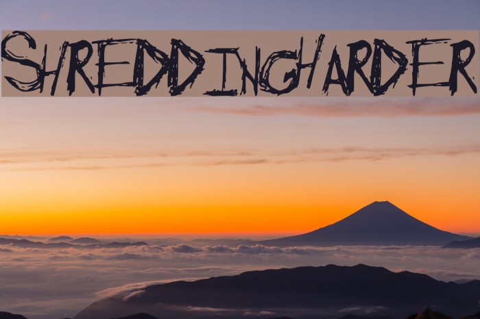 ShreddingHarder Font examples
