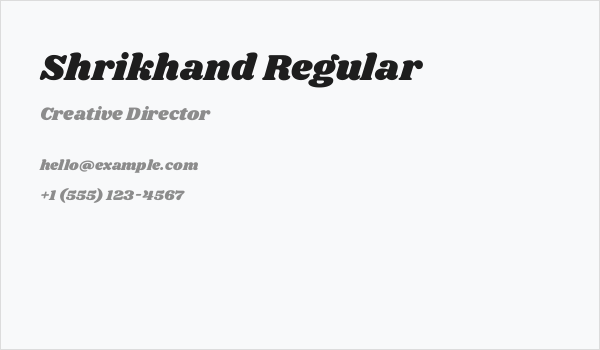 Shrikhand Regular Business Card