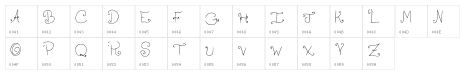 Shrimp FancyCaps Medium Character Map