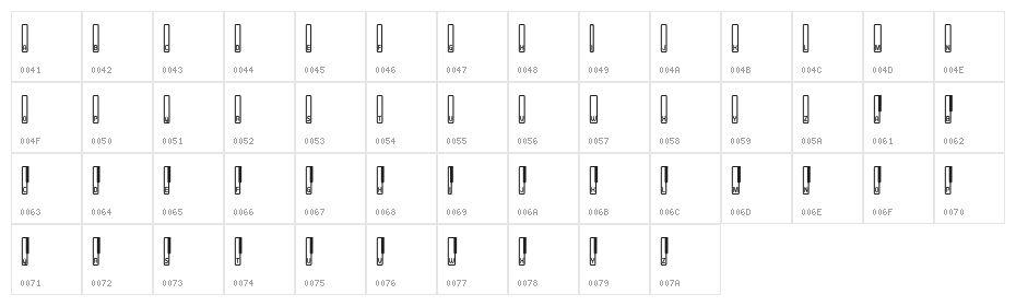 Shuberth Regular Character Map