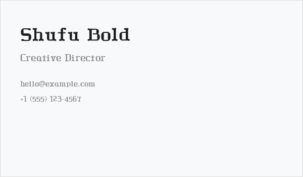 Shufu Bold Business Card