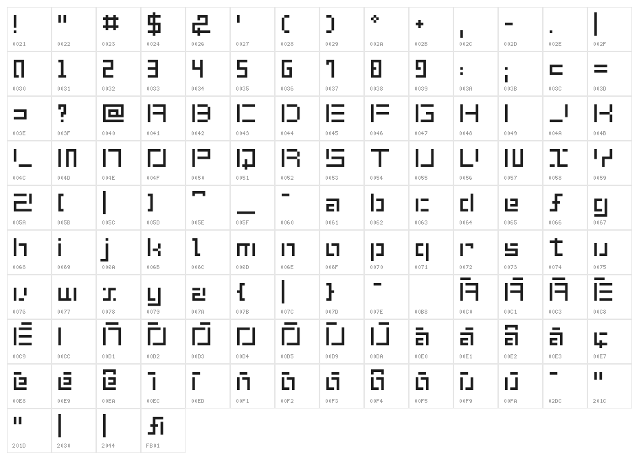 ShuinSans Character Map