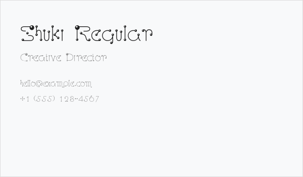 Shuki Regular Business Card