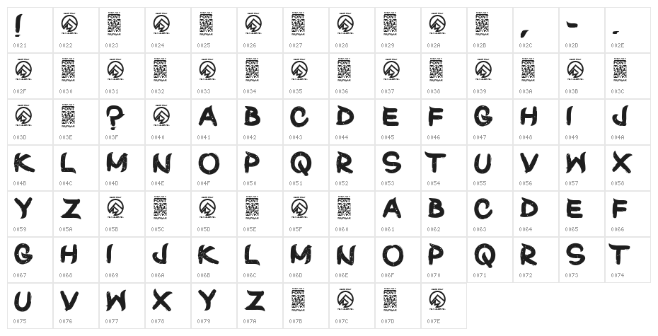 Shun Set Regular Character Map
