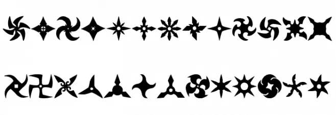 Shuriken फ़ॉन्ट अपरकेस