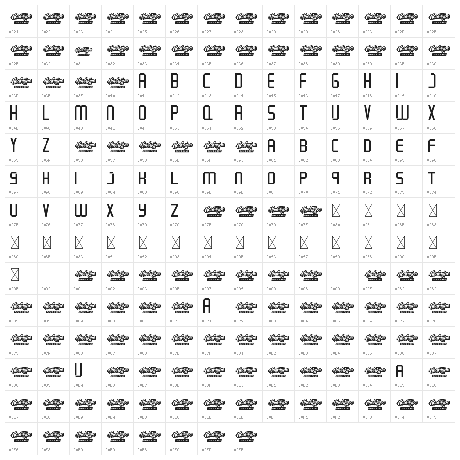 Shut Down Demo Character Map