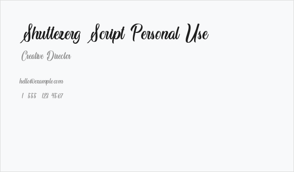 Shuttezerg Script Personal Use Business Card