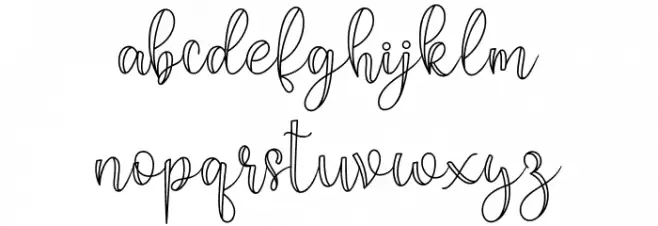 shadila Schriftart Kleinbuchstaben