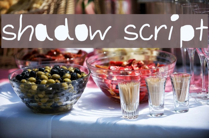 shadow script Font examples