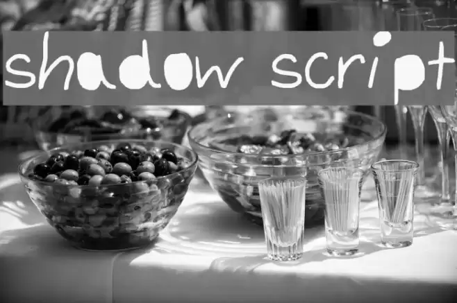 shadow script Font examples