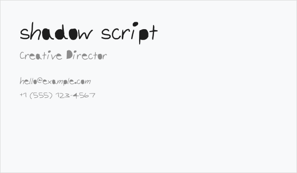 shadow script Business Card