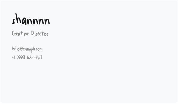 shannnn Business Card