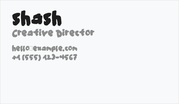 shash Business Card