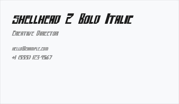 shellhead 2 Bold Italic Business Card