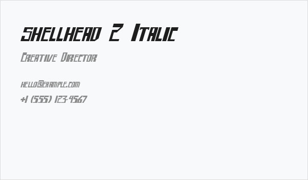 shellhead 2 Italic Business Card