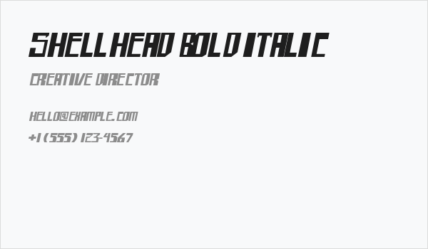 shellhead Bold Italic Business Card