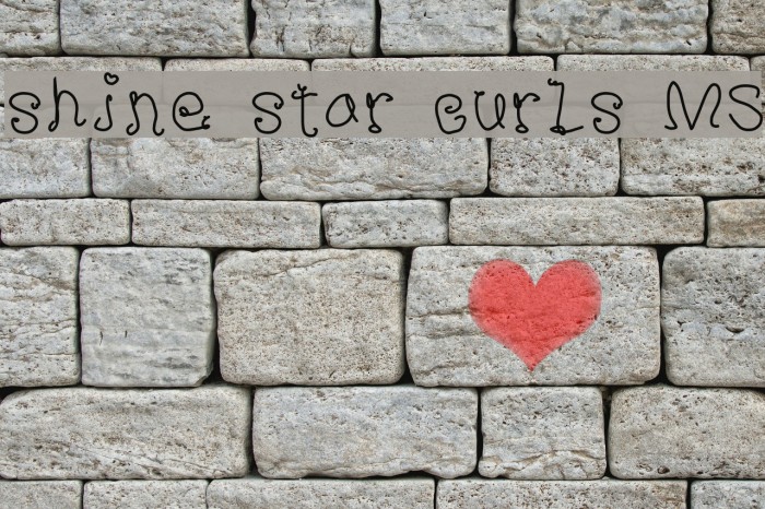 shine star curls MS Font examples