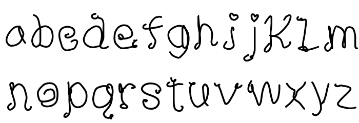 shine star curls MS Font LOWERCASE