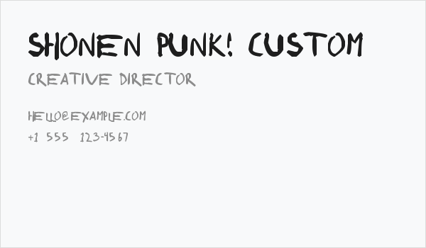 shonen punk! custom Business Card