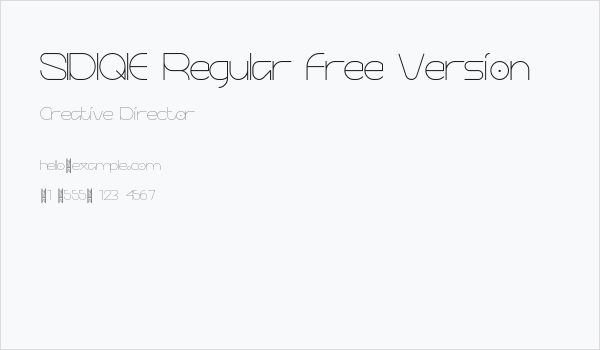 SIDIQIE Regular Free Version Business Card