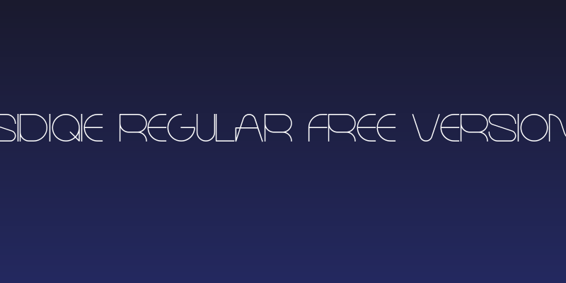 SIDIQIE Regular Free Version Social Header