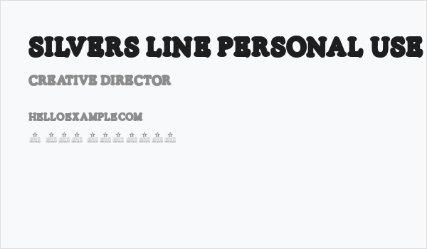 SILVERS LINE PERSONAL USE Regular Business Card