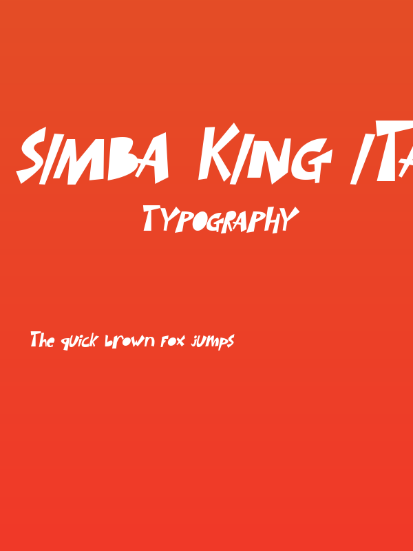 SIMBA KING Italic Poster