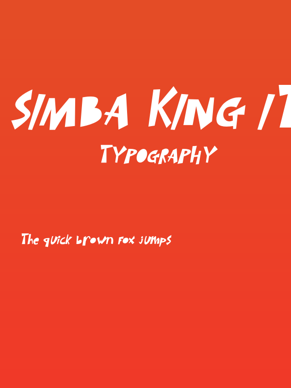 SIMBA KING Italic Poster
