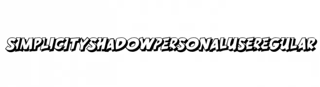 SIMPLICITY SHADOW PERSONAL USE Regular  Frei Schriftart Herunterladen