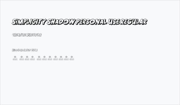 SIMPLICITY SHADOW PERSONAL USE Regular Business Card