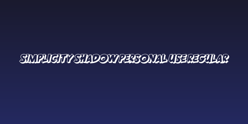 SIMPLICITY SHADOW PERSONAL USE Regular Social Header