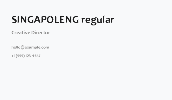 SINGAPOLENG regular Business Card