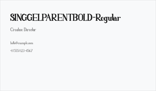SINGGELPARENTBOLD-Regular Business Card
