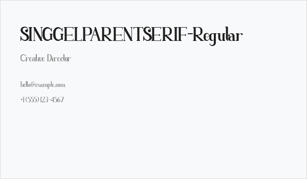 SINGGELPARENTSERIF-Regular Business Card