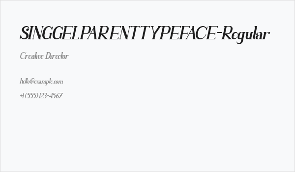 SINGGELPARENTTYPEFACE-Regular Business Card