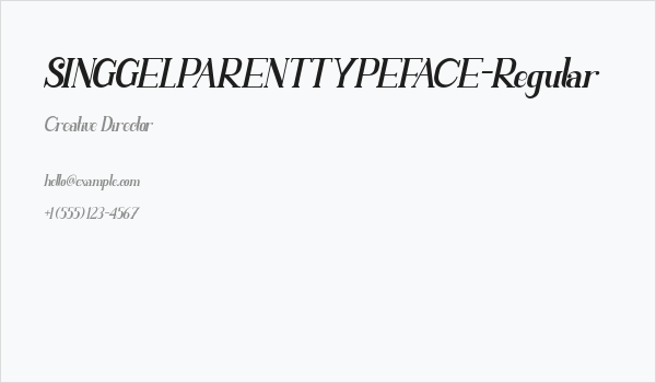 SINGGELPARENTTYPEFACE-Regular Business Card