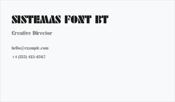 SISTEMAS FONT BT Business Card