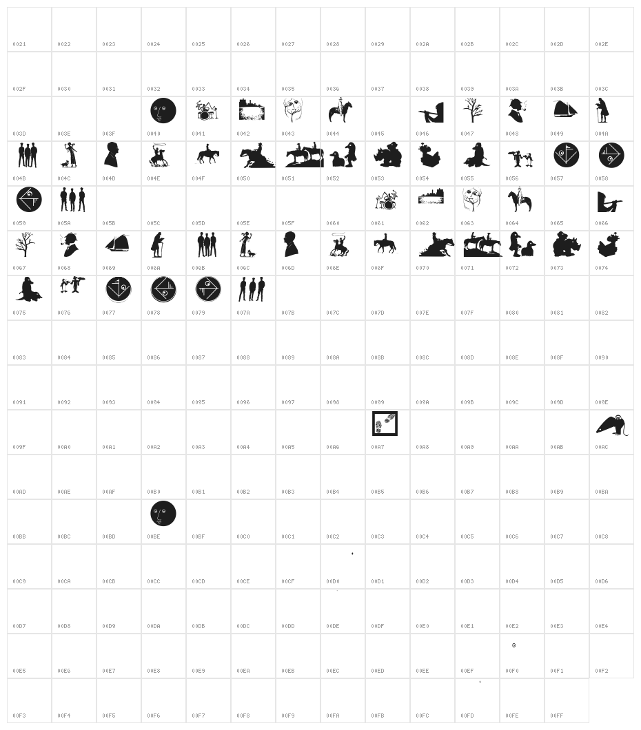 SIlhouettes02 Character Map