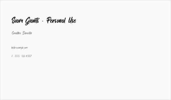 Siam Giants - Personal Use Business Card