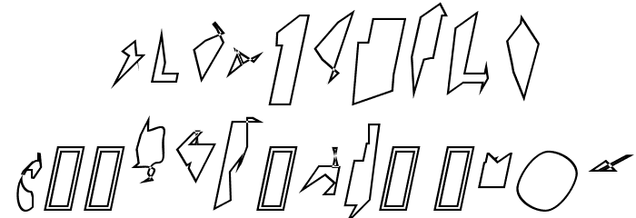 Siberia Narrow Outline Oblique Font OTHER CHARS