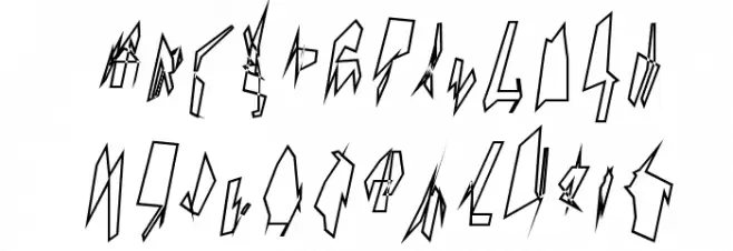 Siberia Narrow Outline Oblique Font Litere mari