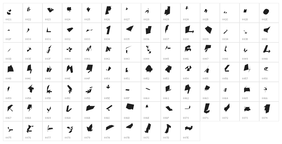 Siberia Oblique Character Map