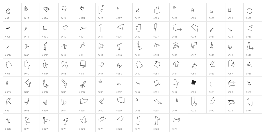 Siberia Outline Character Map