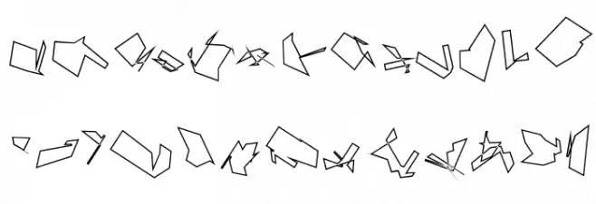 Siberia Tilt Outline Caratteri MINUSCOLO