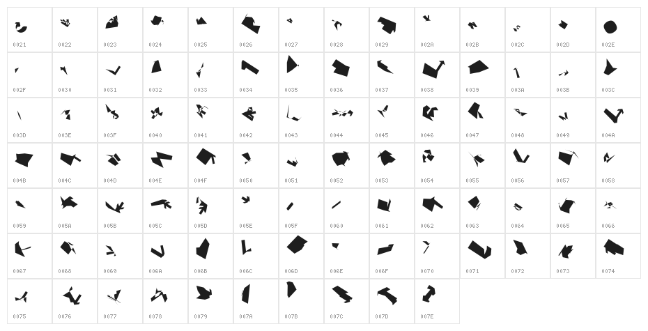 Siberia Tilt Character Map