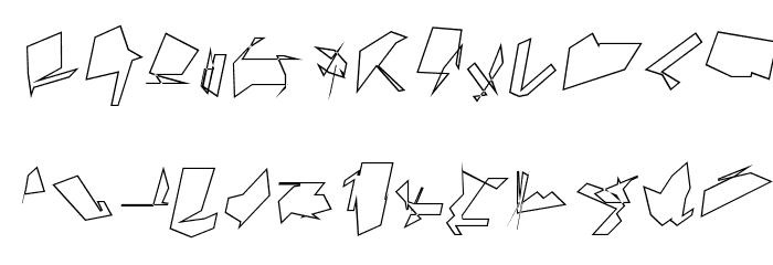 Siberia Wide Outline Oblique Font LOWERCASE