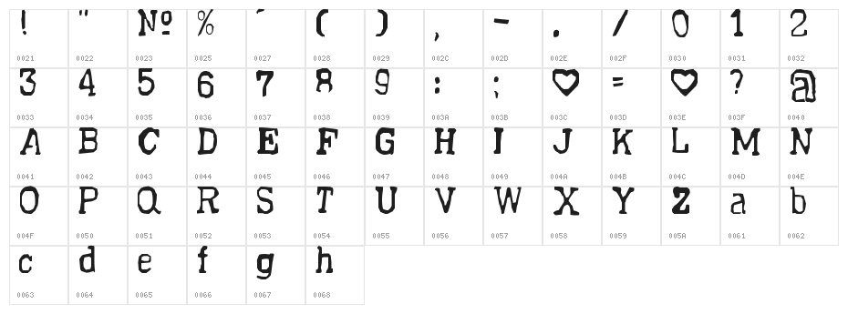 Sick-Postman Character Map
