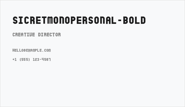 SicretMonoPERSONAL-Bold Business Card